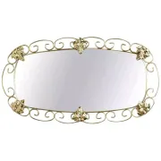 1950s oval brass mirror - 38x69cm