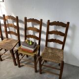 Rustic handcrafted oak chairs 1900