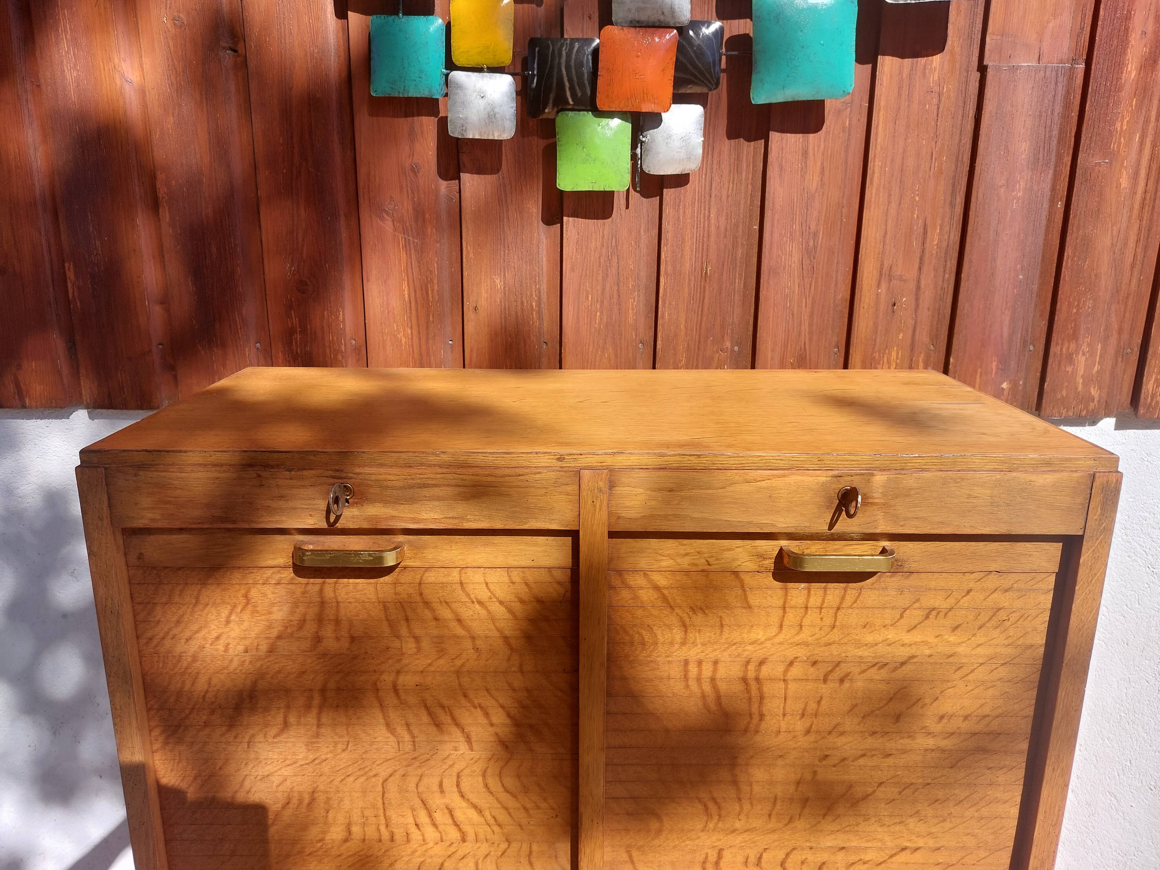 double curtain cabinet, vintage