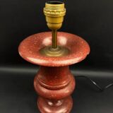 Lamp base in reconstituted stone, red "oxblood", 20th century