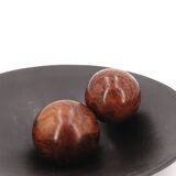 Black ceramic centerpiece on foot, La Bergerie Vallauris