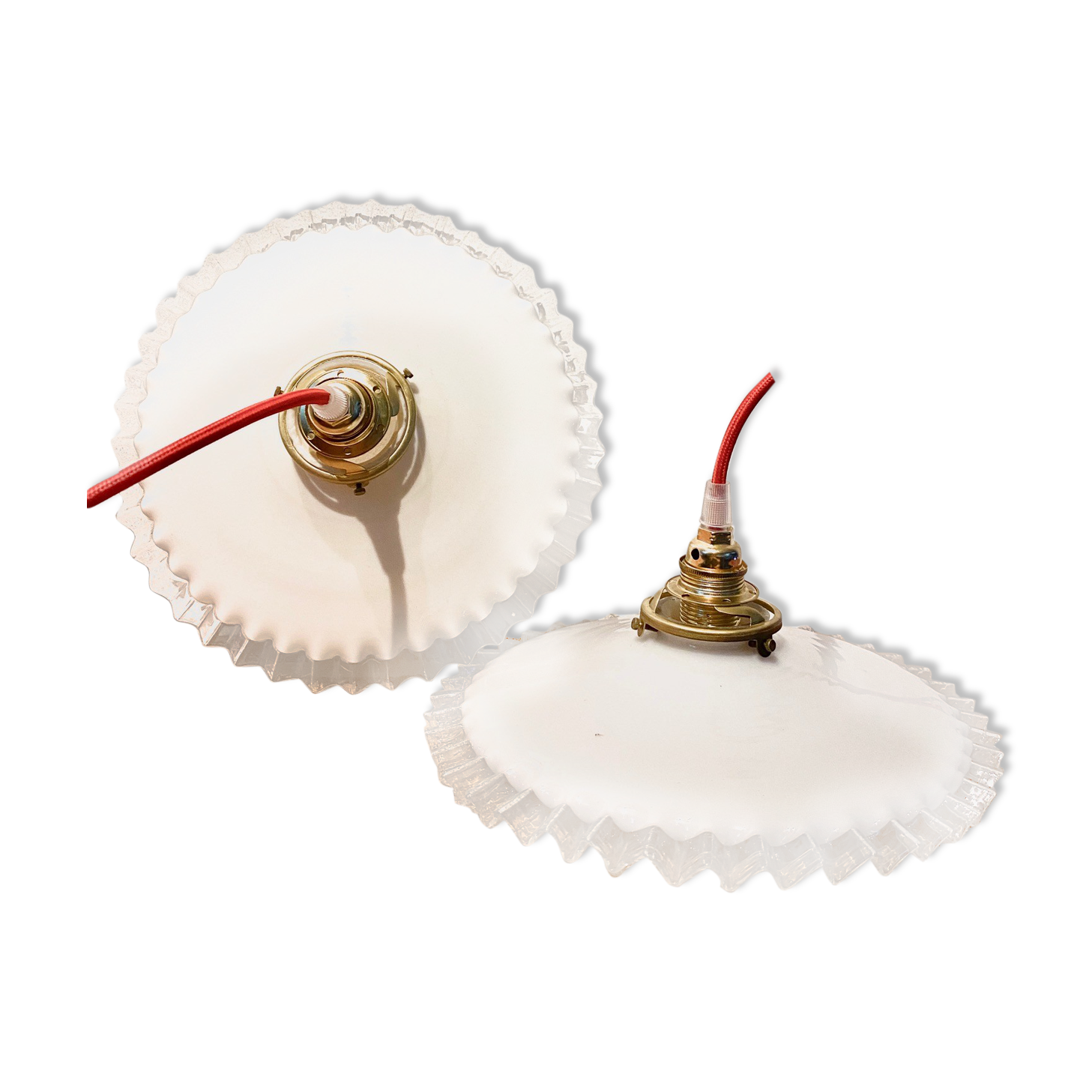 Opaline pendant lamp - vintage - retro - upcycling - unique piece - lamps