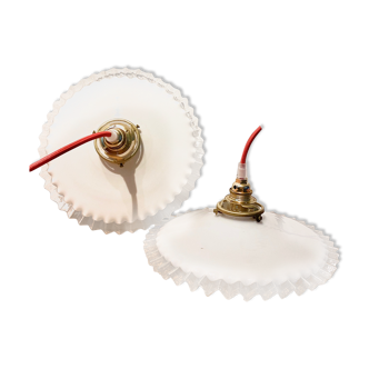 Opaline pendant lamp - vintage - retro - upcycling - unique piece - lamps