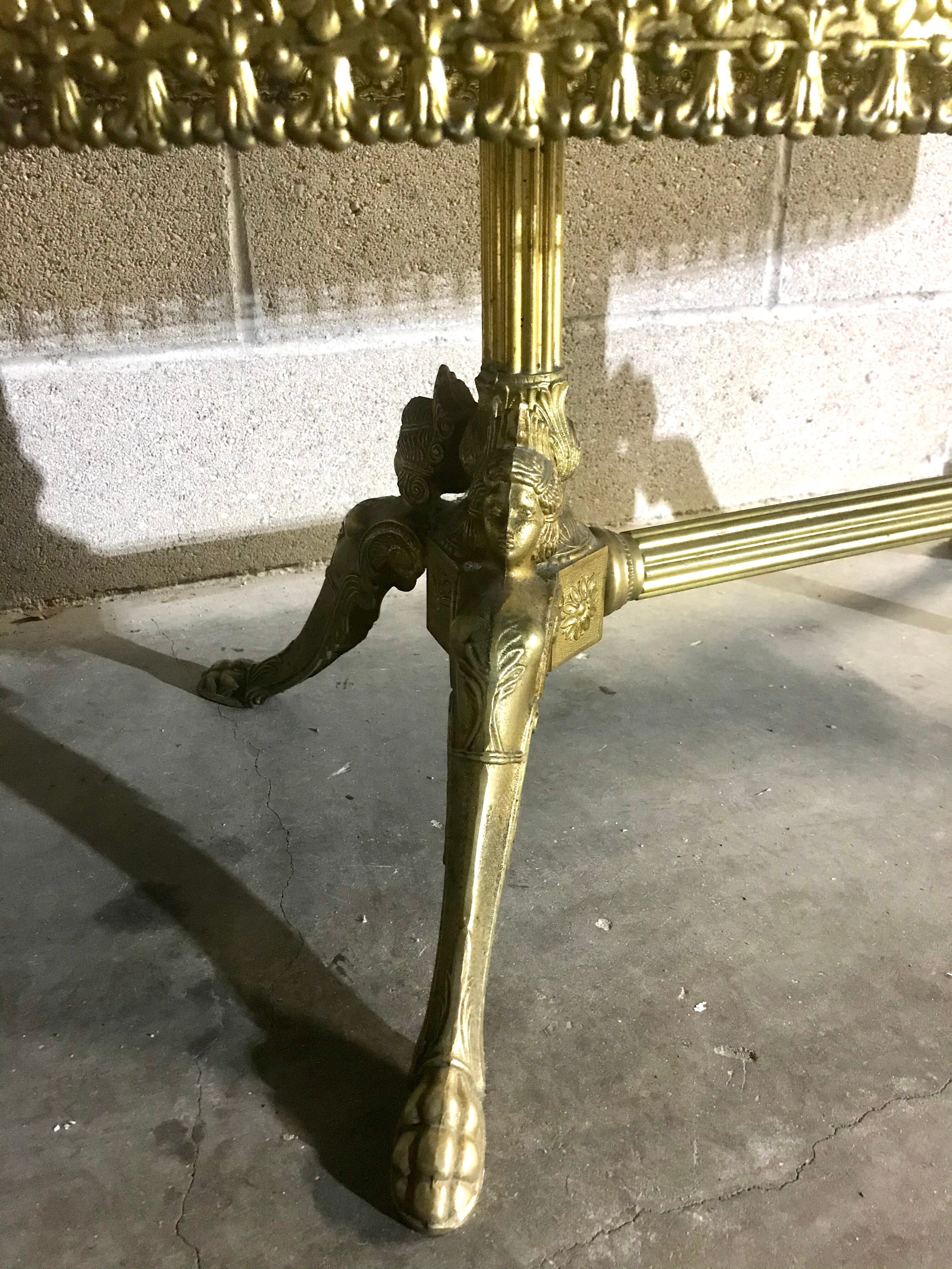 Marble and brass coffee table