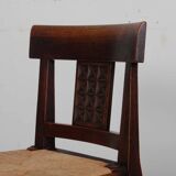 Set of 8 wooden chairs, Breton work from the 1940s.