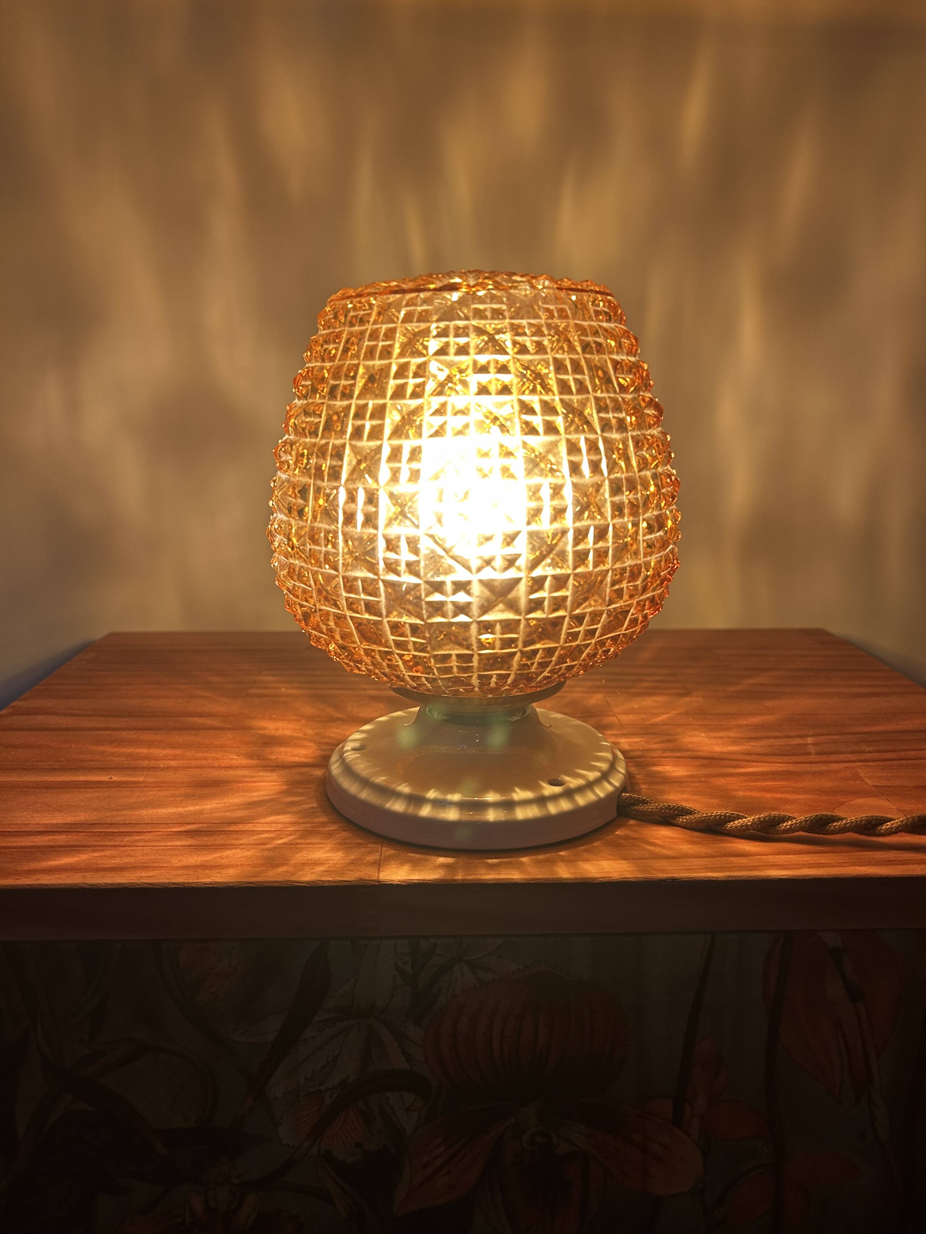 Pair of gold glass wall sconces