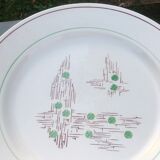 Plat rond de service de la faiencerie de Gien modèle Pigalle ancien.