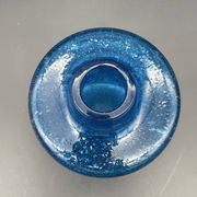 Vintage cobalt blue bubble glass vase – 1960s Scandinavian design