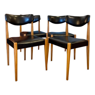 Vintage wooden and skaï chairs