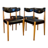 Vintage wooden and skaï chairs