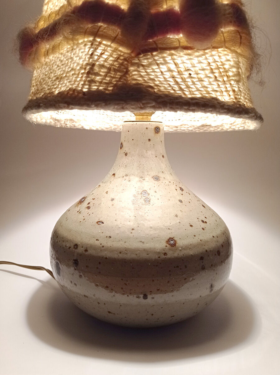 Lampe en grès Puisaye La Borne circa 1970
