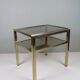 Vintage side table in brass and smoked glass, De Knudt, Belgium, 1970
