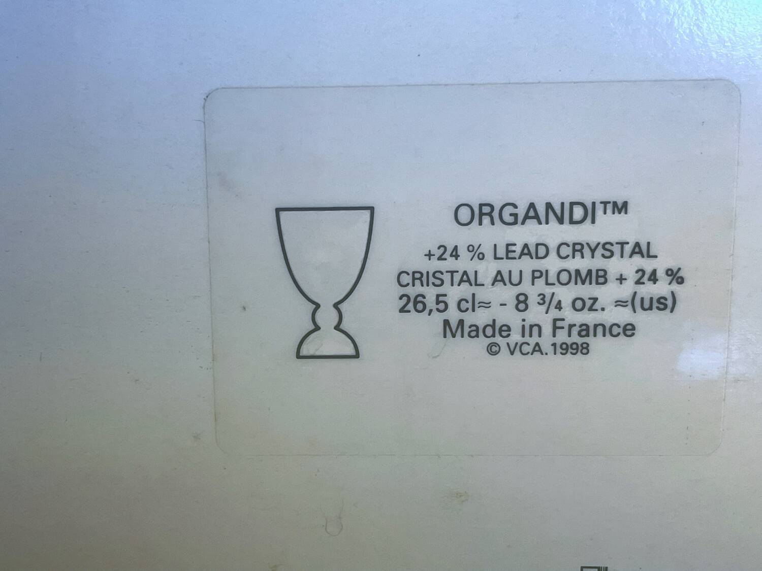 Lot de 6 verres à pied en cristal - moyen modèle - JG DURAND