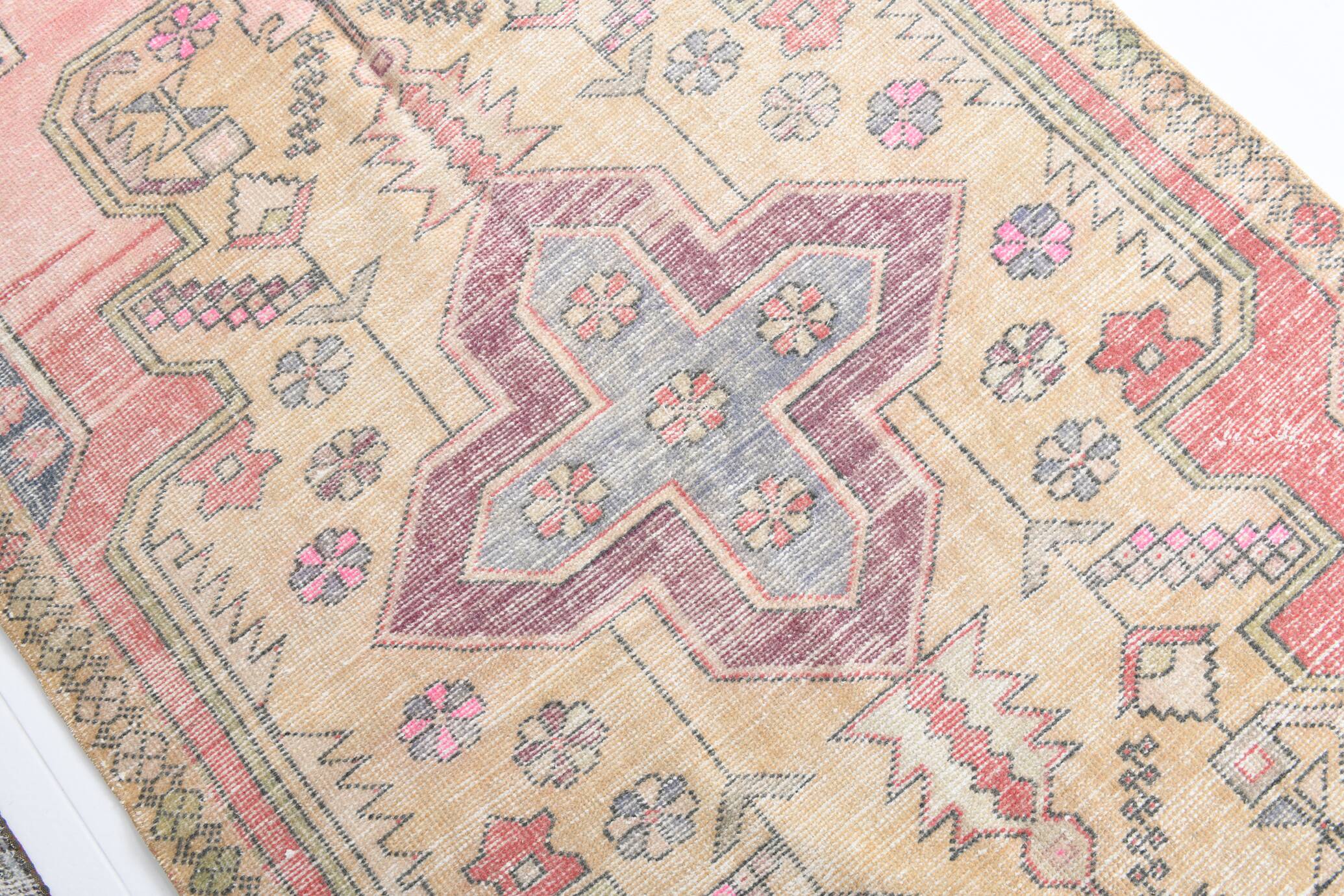 4x8 Rug For Living Room Pale Red Oriental Antique Vintage Rug, 128x248Cm