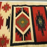 Beautifully woven Swedish wool rug in beautiful colours, estimated 1970s.