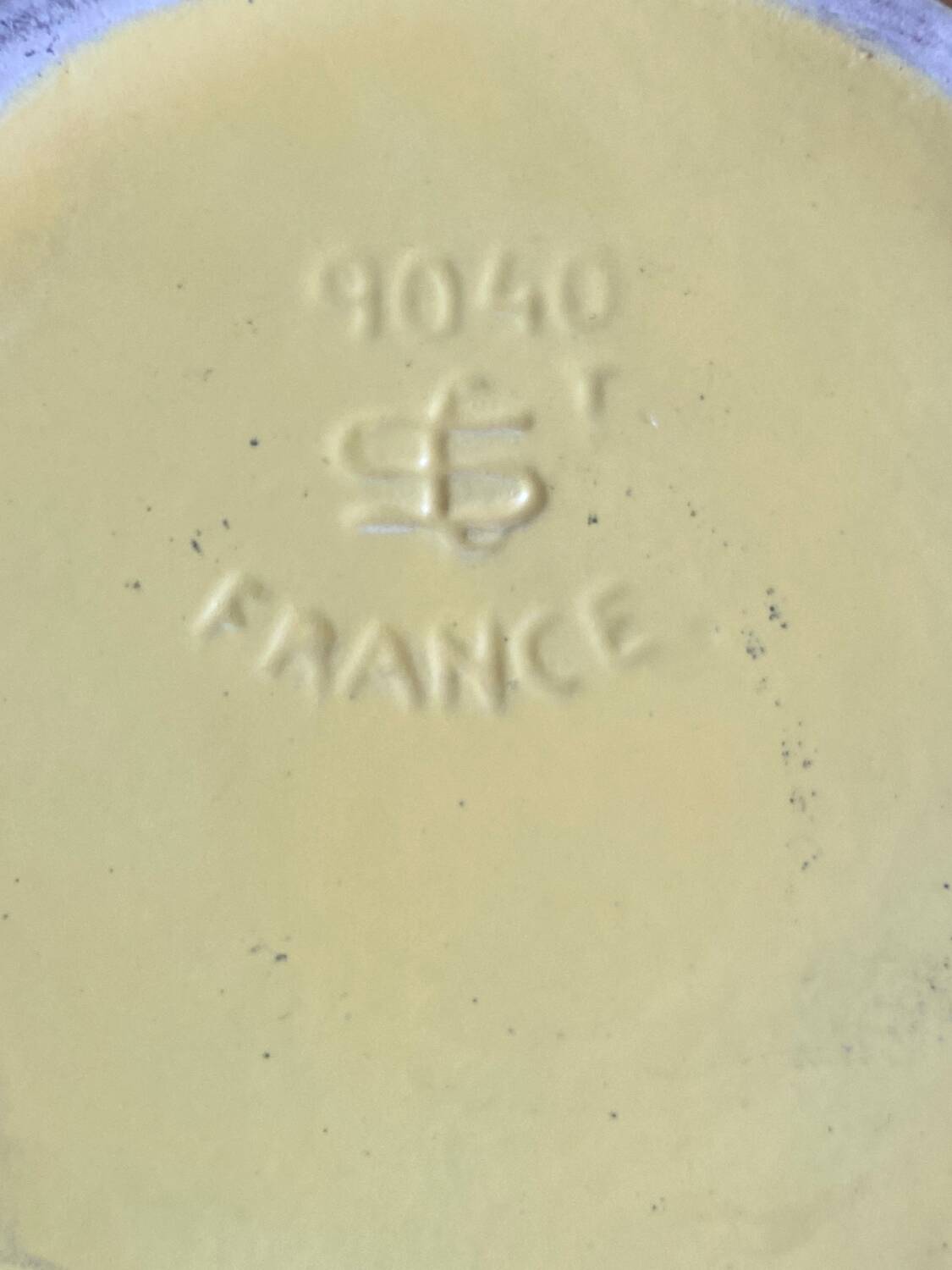 Saint Clément ceramic vase from the 50s, black and yellow