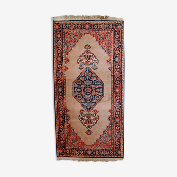 Vintage Indian Carpet Tabriiz handmade 60cm x 118cm 1960s