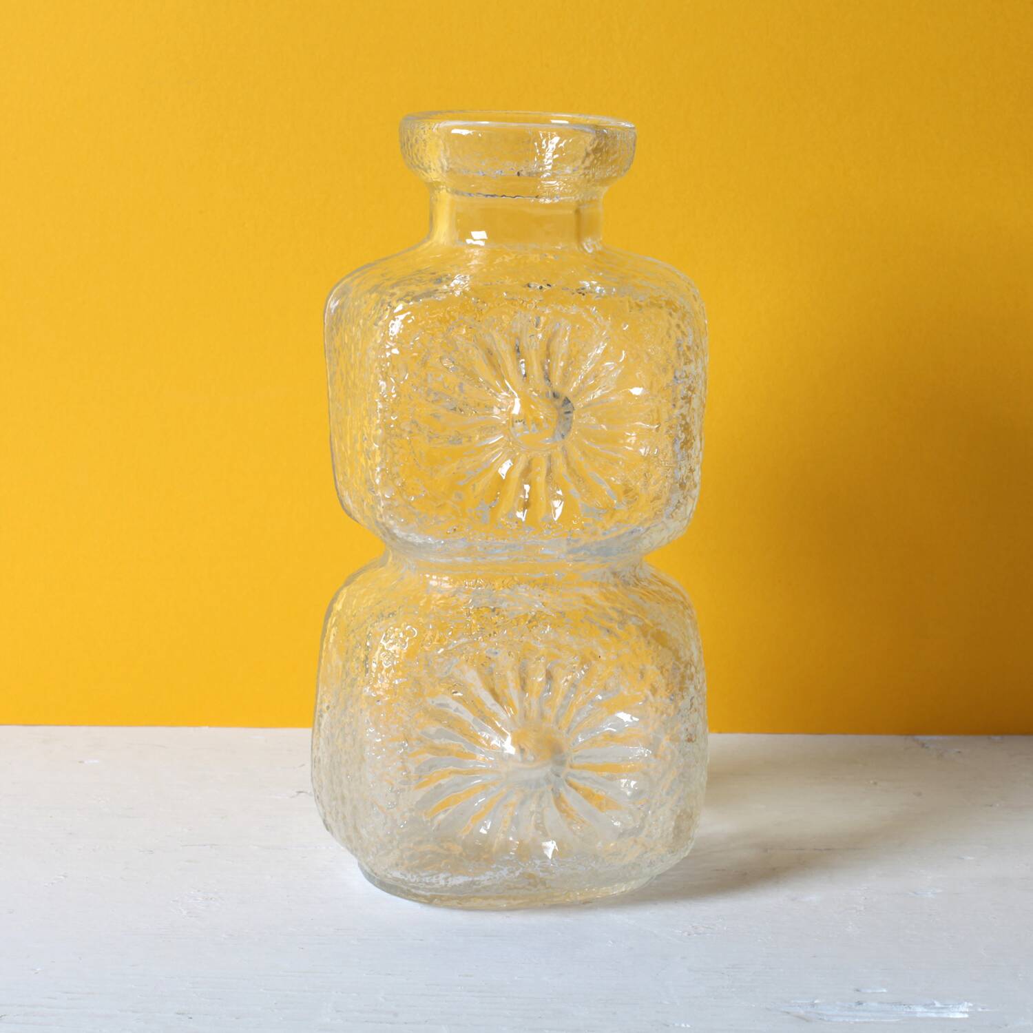 Pressed Glass Vase Flowers by Pavel Panek / Czech Republic / 1973
