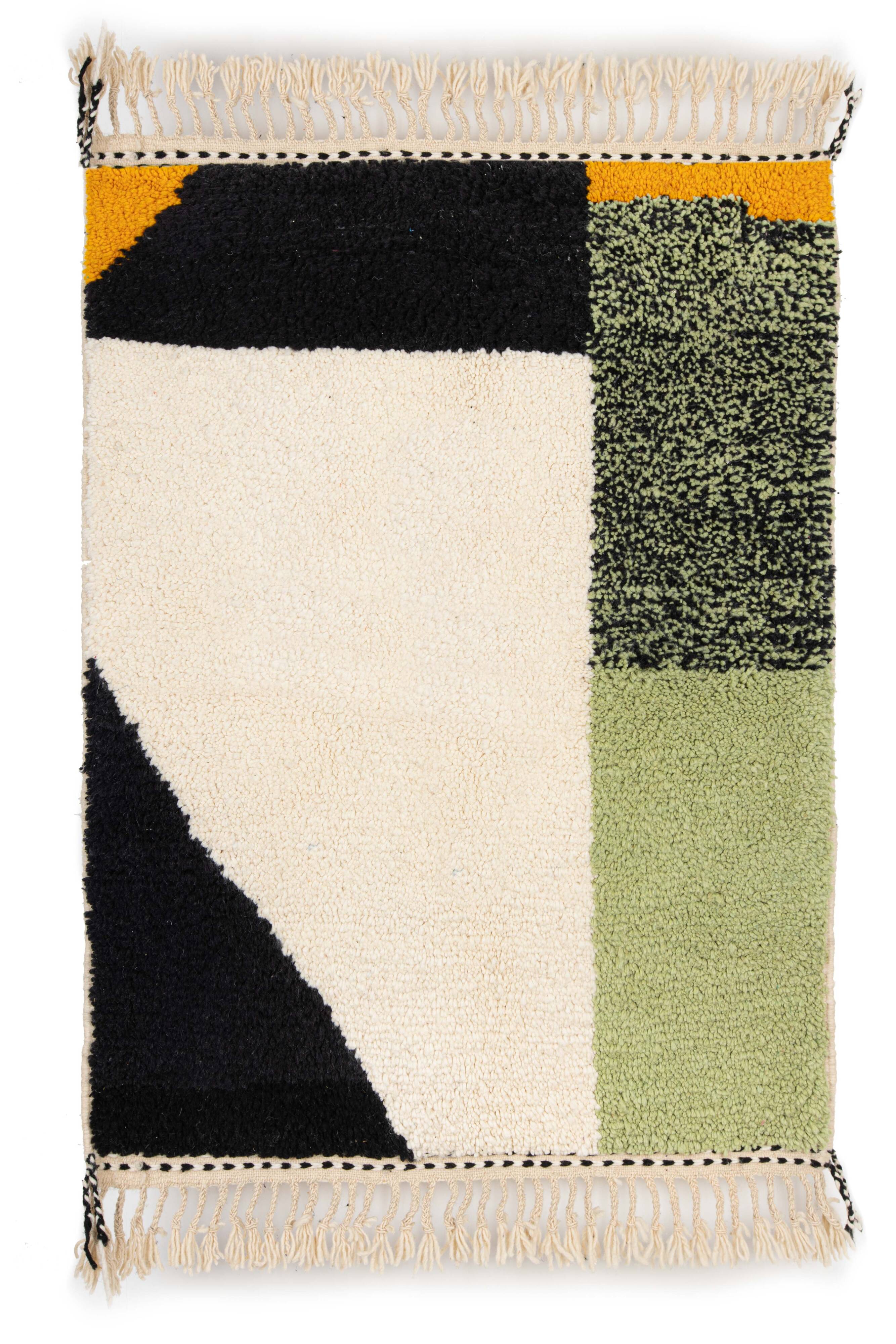 Berber carpet beni urain with colored parts 150 x 110 cm