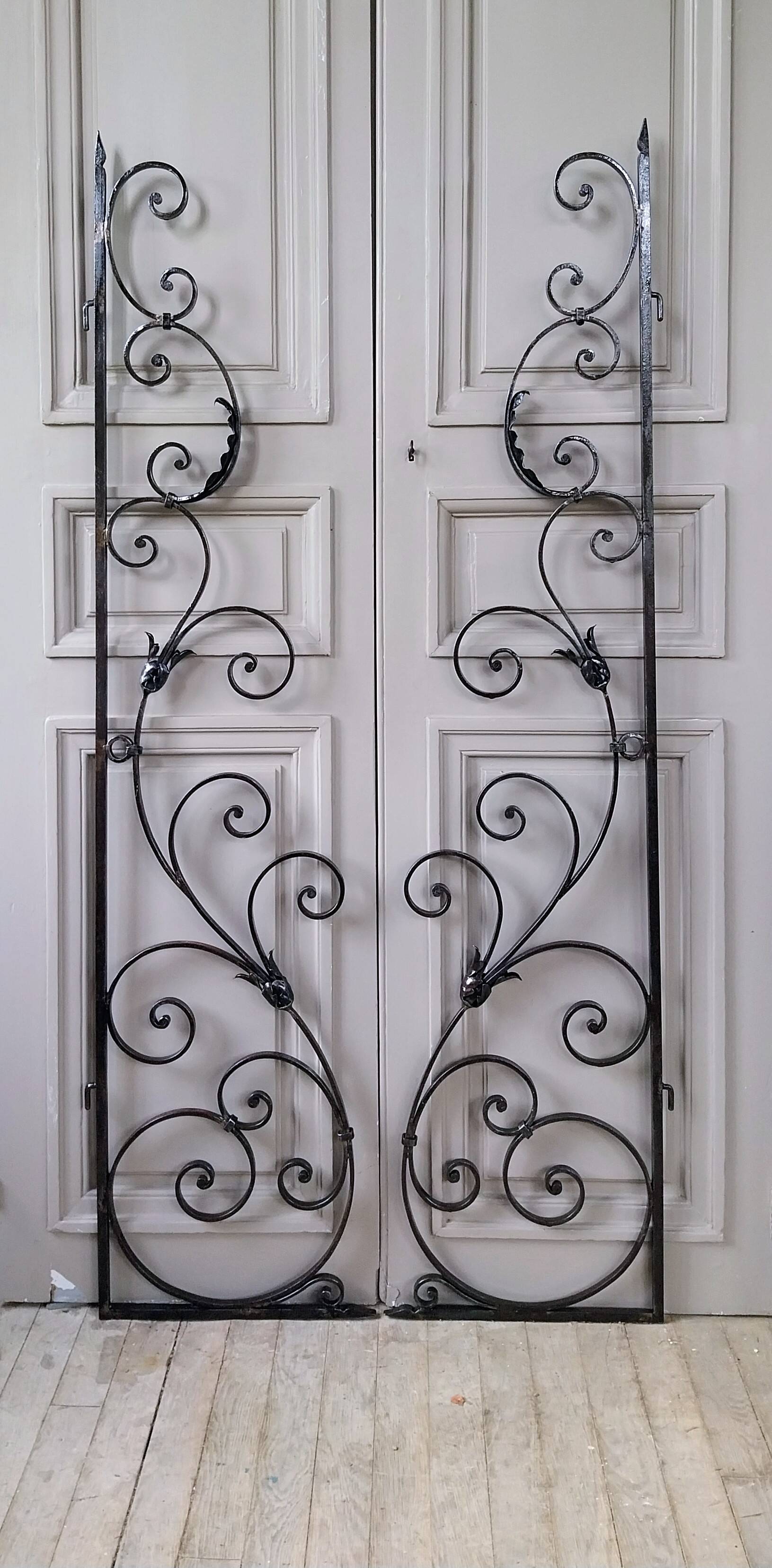 2 antique wrought iron doors