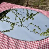 Large bevelled oval mirror 90x60 cm
