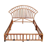 Vintage rattan bed 190x140cm