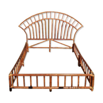 Vintage rattan bed 190x140cm