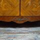 Curved Louis XV style armoire with floral marquetry, 20th century period.