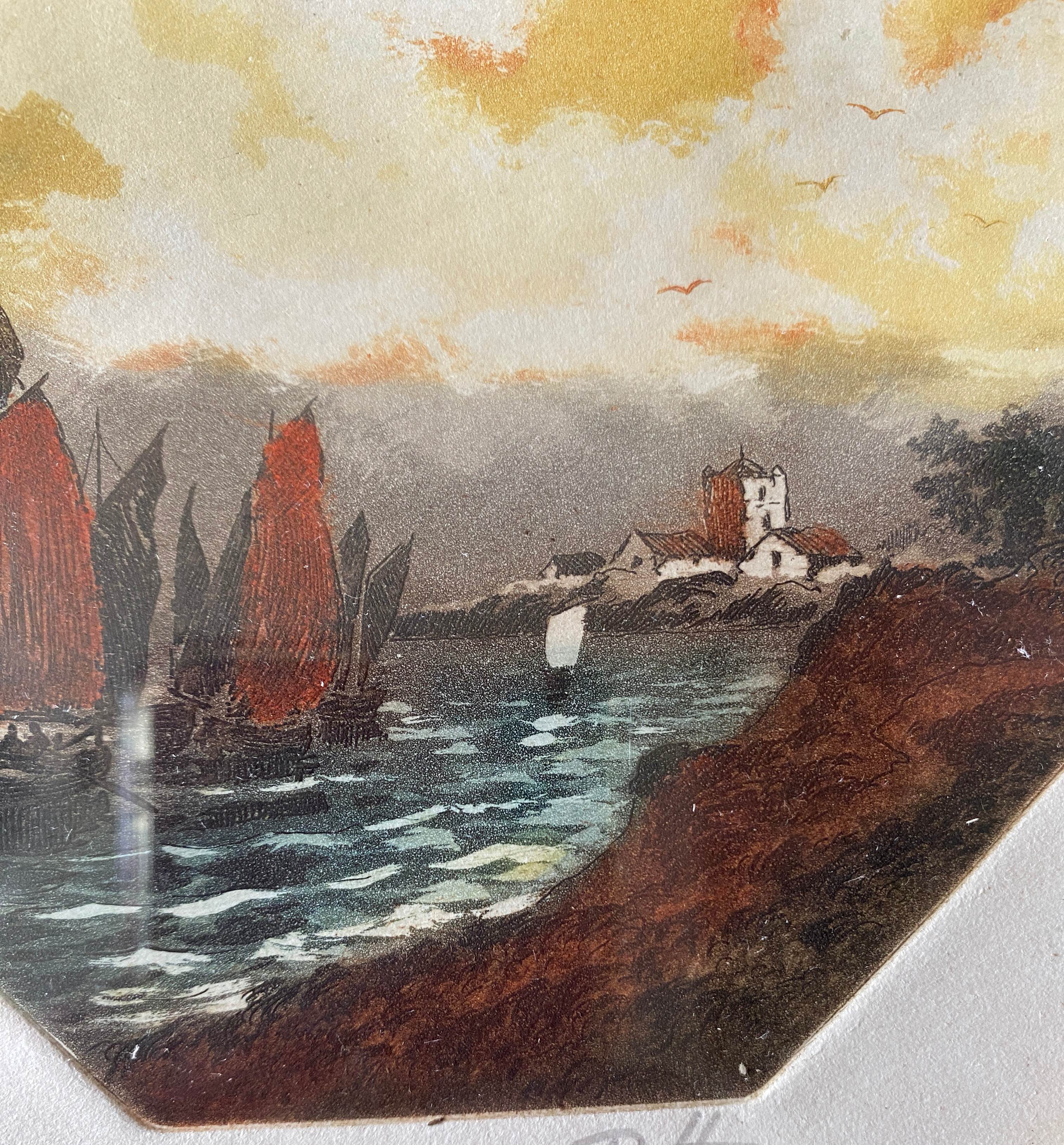 Paintings two Aquatints by Francis Roth (1883-1932) Marine Bretagne