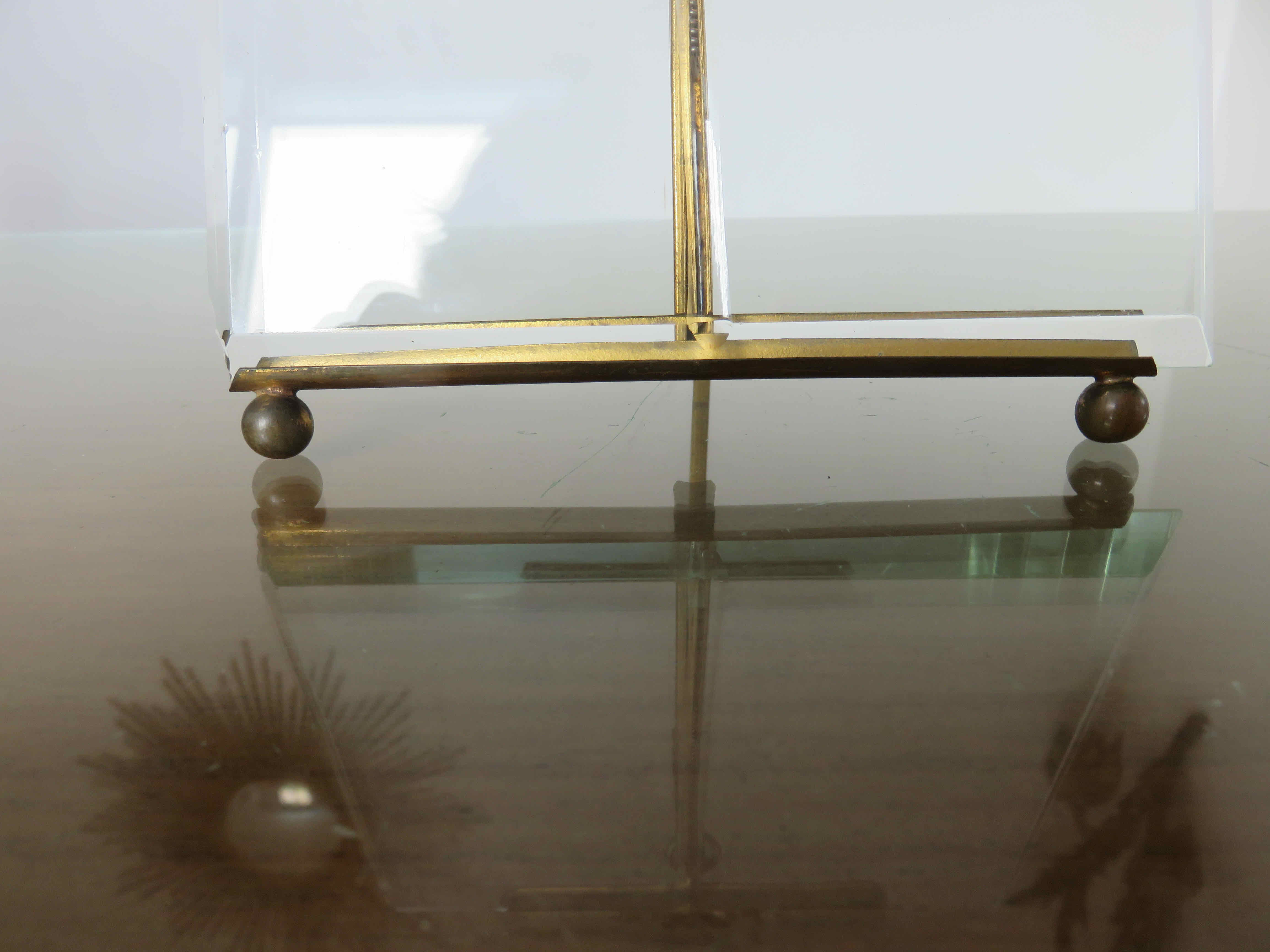 Napoleon III photo frame in brass and beveled glass