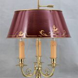 Bouillotte lamp in gilded bronze, Louis XV style, three lights