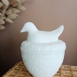 Avon opaline pot, bird decor