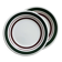 Vintage Dessert Plate Duo with Green and Burgundy Red Border