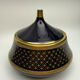 Vintage cobalt blue and gold porcelain bonbonnière.