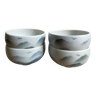 Set of 4 virebent porcelain bowls