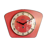 Vintage formica clock silent wall clock "Bayard red"