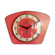 Vintage formica clock silent wall clock "Bayard red"