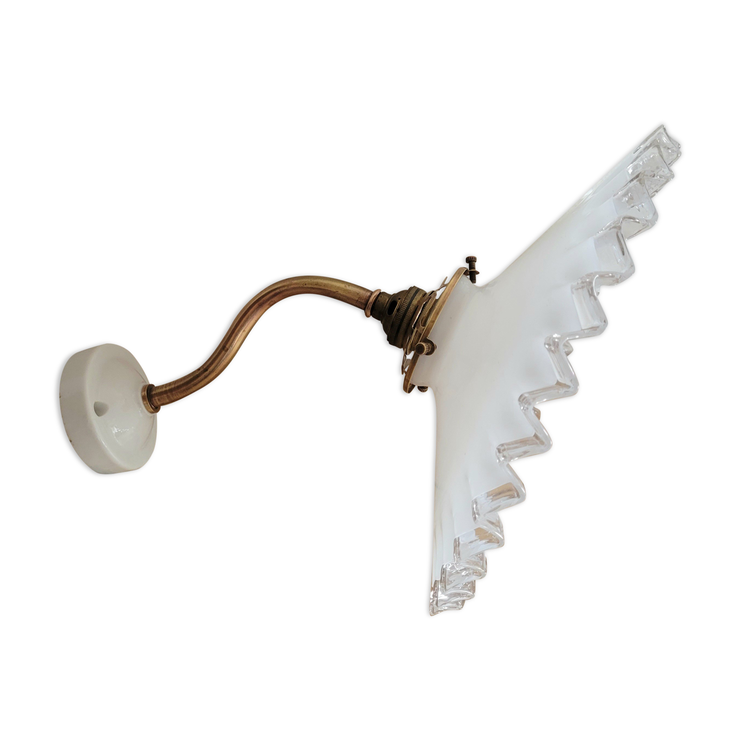 Gooseneck and opaline wall lamp