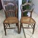 Pair of N2 antique caned and wooden chairs from the 1900s.