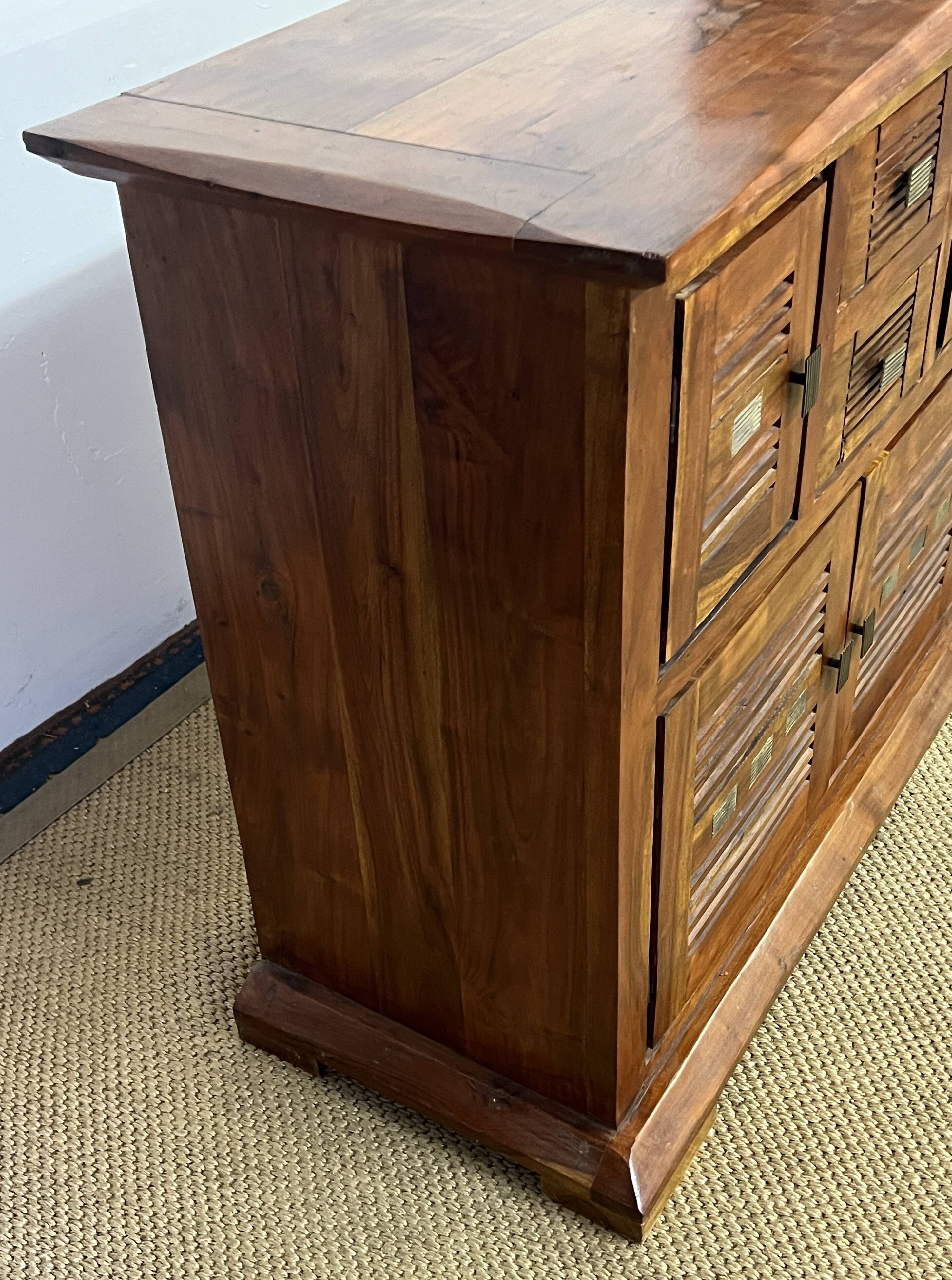 Solid acacia wood sideboard 4 doors, 2 drawers