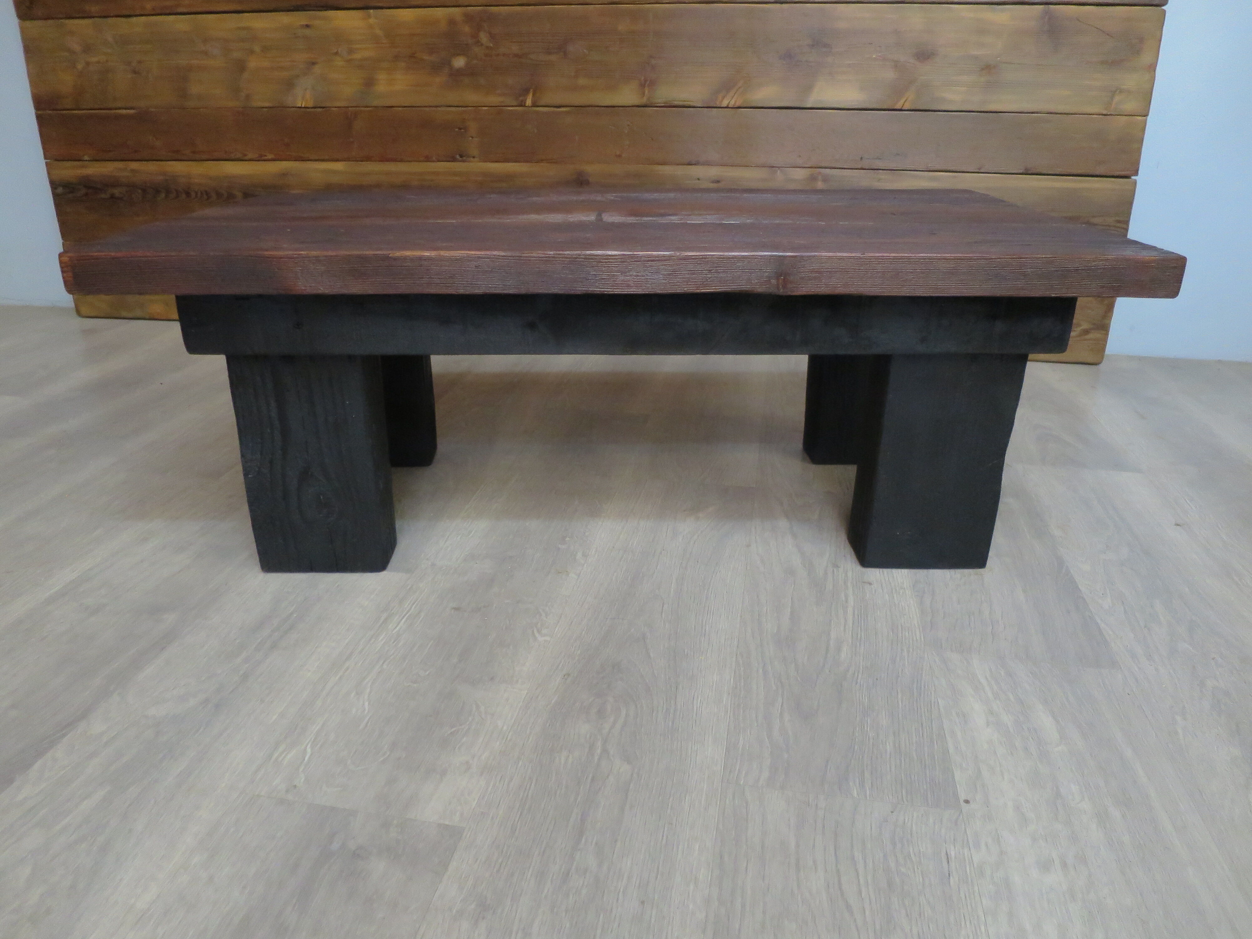 Dark solid wood farmhouse table