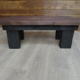 Dark solid wood farmhouse table