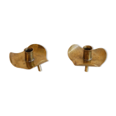 Pair of scandinavian brass candle holders 1960