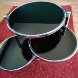 Round coffee table glass and chrome