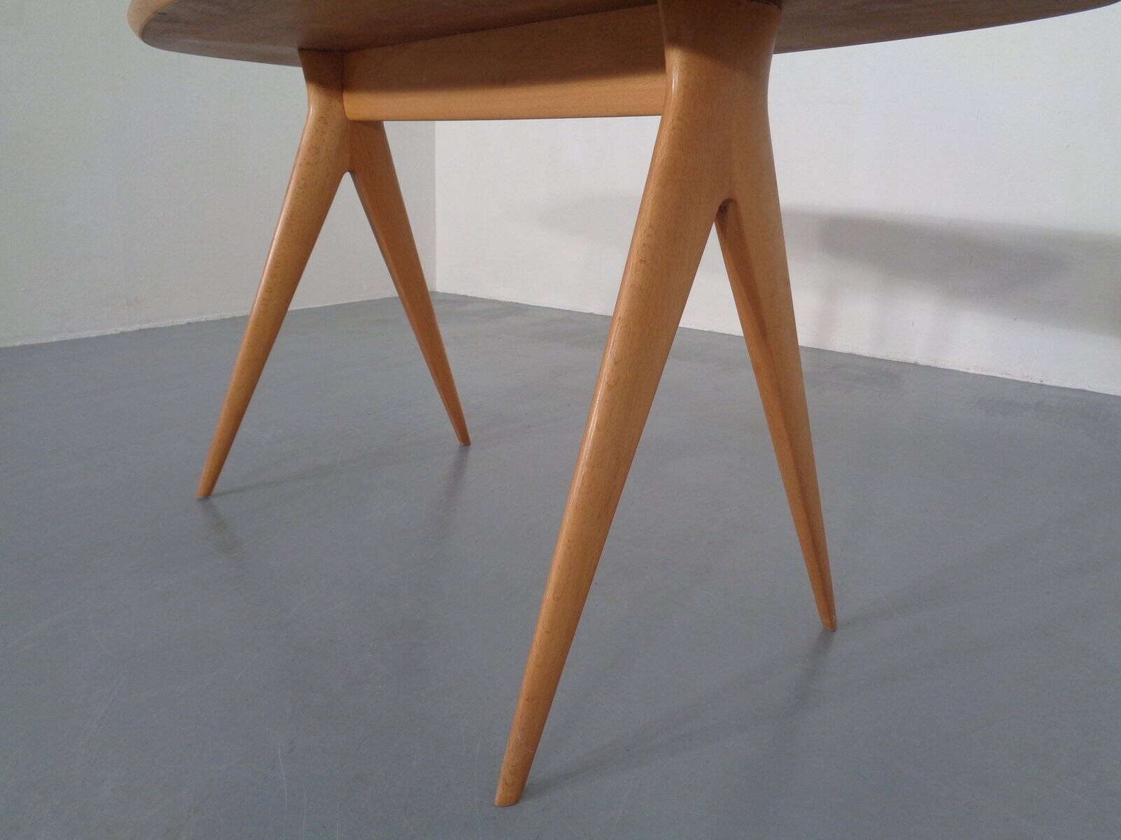 Italian Beech Side Table, 1960s