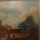 Ancient painting, French school of the 18th century, bucolic scene, ruins.
