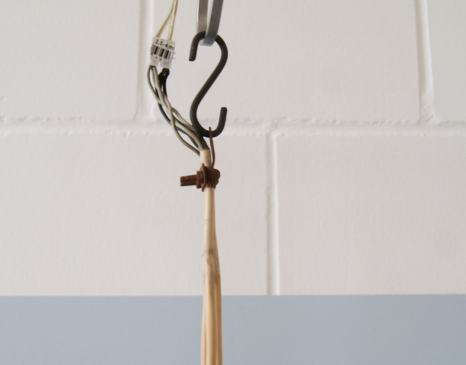 Danish teak hanging lamp three-flamed
