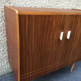 Sideboard stand vintage storage cabinet blond walnut veneer 1960-1980's
