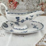 Sarreguemines Iron Earth Sauceboat on Frame, Carmen Model