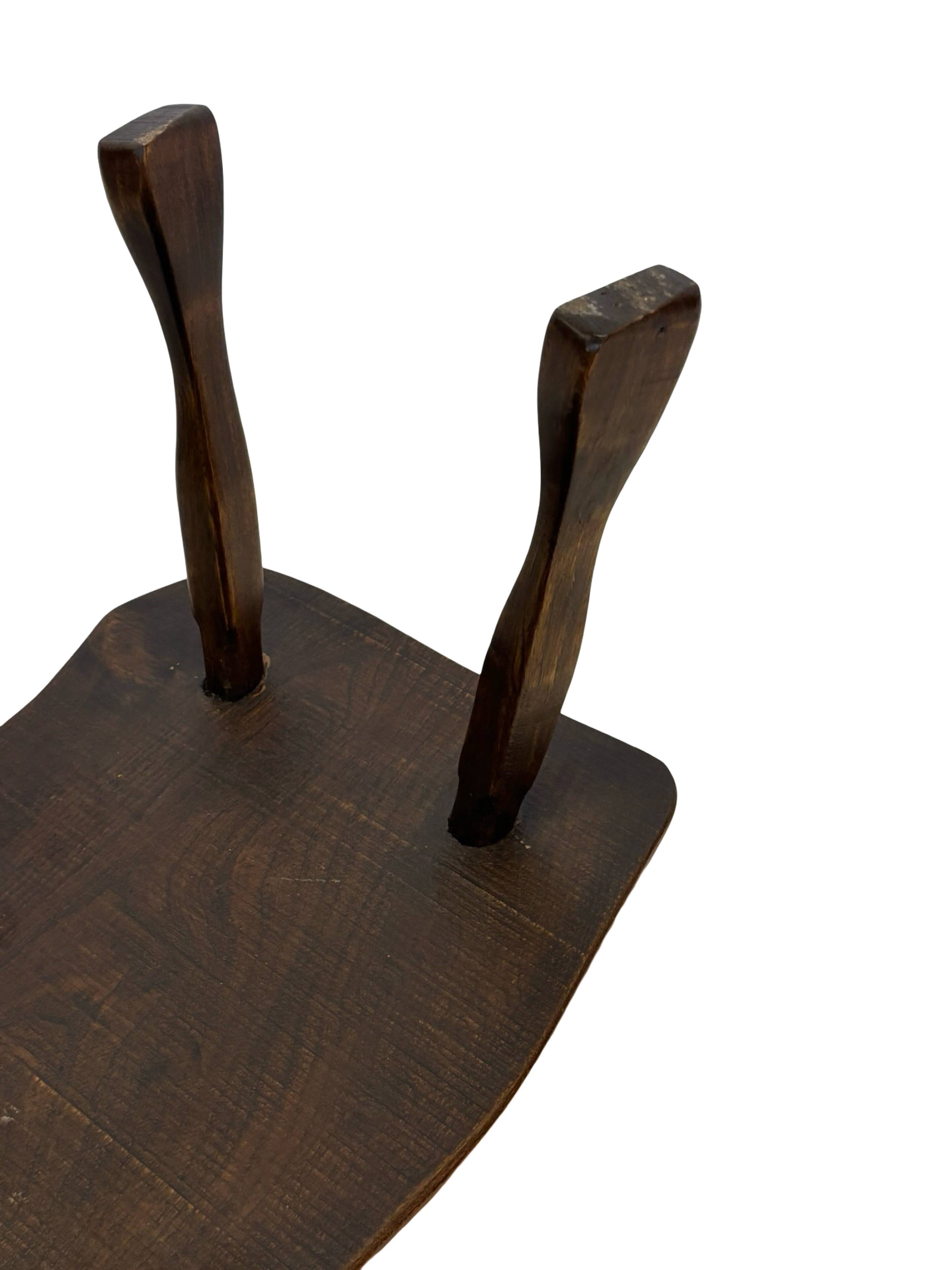 Mid-Century Organic Wooden Side Tables, circa 1960's wabi sabi brutalist